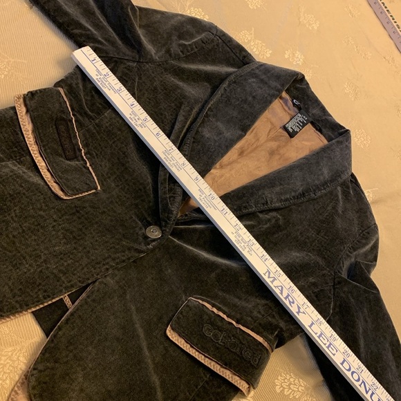 Ecko Red Charcoal Grey Velvet Jacket Blazer - Picture 6 of 10